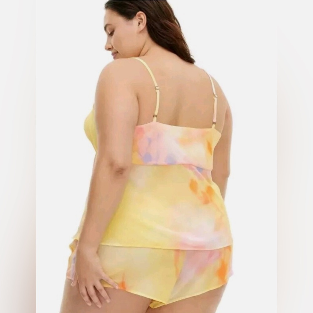 NWT Diane Von Furstenberg Sunset Pastel Tie-Dye 2 Piece Set Cami Shorts XXL - Picture 3 of 15